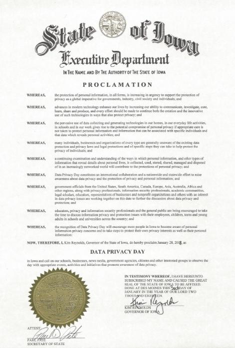 2018 Data Privacy Day proclamation